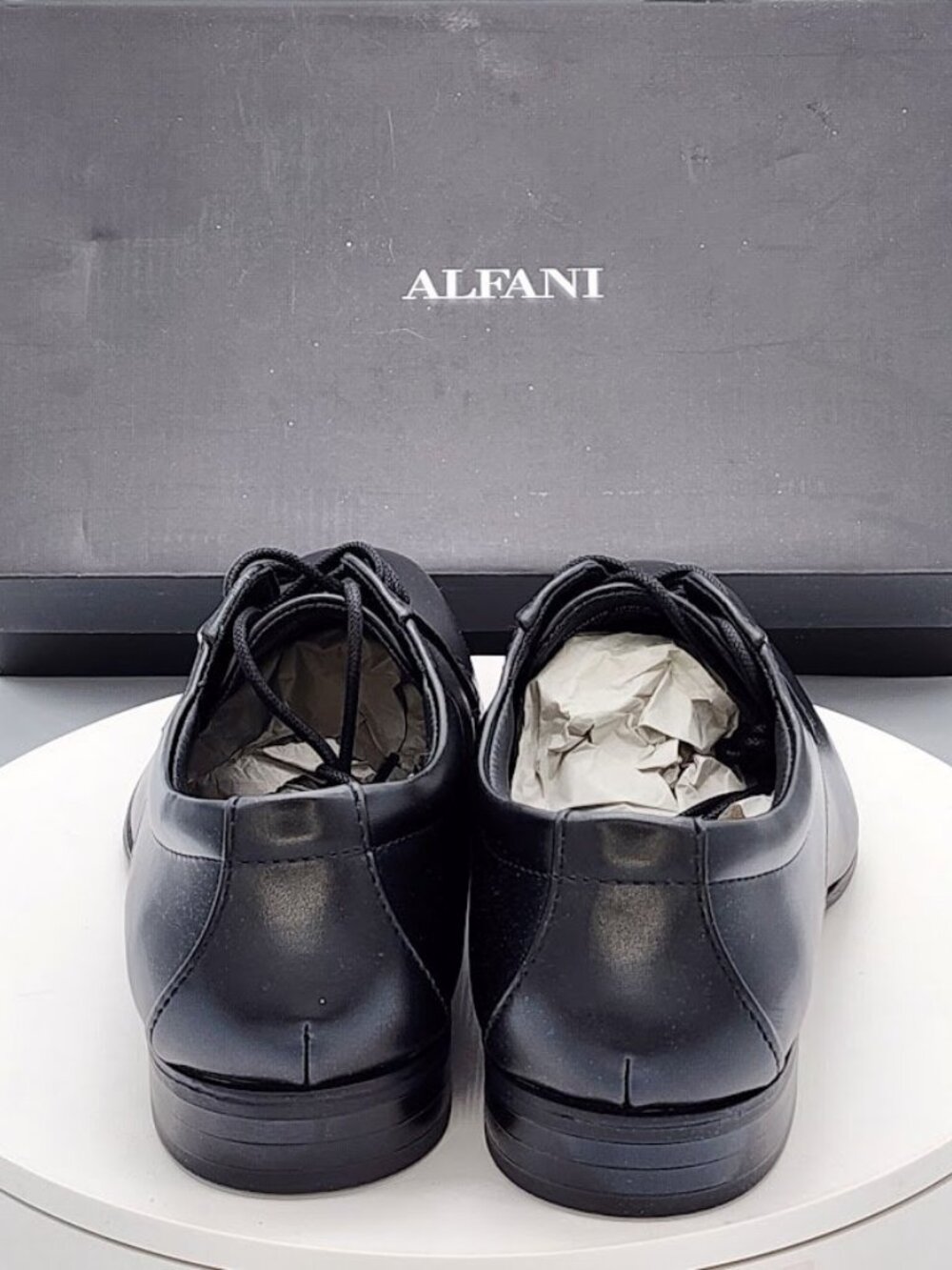 Alfani Andrew Black Plain Toe Derby Dress Shoes Men’s Size 11.5 M New - Picture 4 of 11